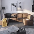 thumbnail image 1 of Mjkone Sectional Couch/Futon Sofa Bed, Variable Modular Oversized Couch, U/L Shaped Couch and Queen Sleeper Sofa, Convertible Sofa Set for Living Room, Furniture for Living Room,Brown, 1 of 6