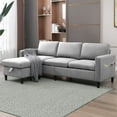 thumbnail image 1 of Mjkone 86" L-Shaped Sectional Sofa with Storage Ottoman, 3 Seat Couch with Reversible Chaise for Living Room/Office/Apartment, Light Gray, 1 of 6