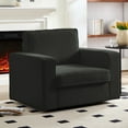 thumbnail image 1 of Mjkone Swivel Accent Chair, Linen Fabric Oversized Armchair, Modern Round Accent Chairs for Living Room, Bedroom & Small Spaces, Dark Grey, 1 of 7