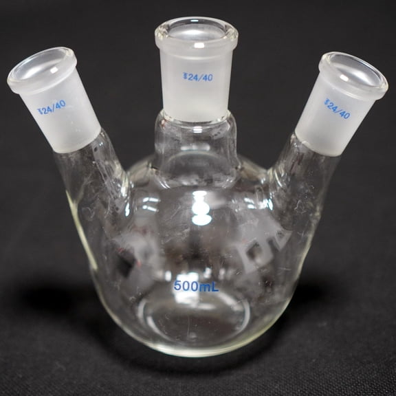 Mjzxynop Lab Glass Round Bottom Boiling Flask 3-Neck 24/40 Joints 500 ml-3000 ml (500 ml)