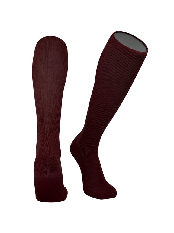 All Sport Knee High Long Baseball Football Tube Socks, Maroon (S)
