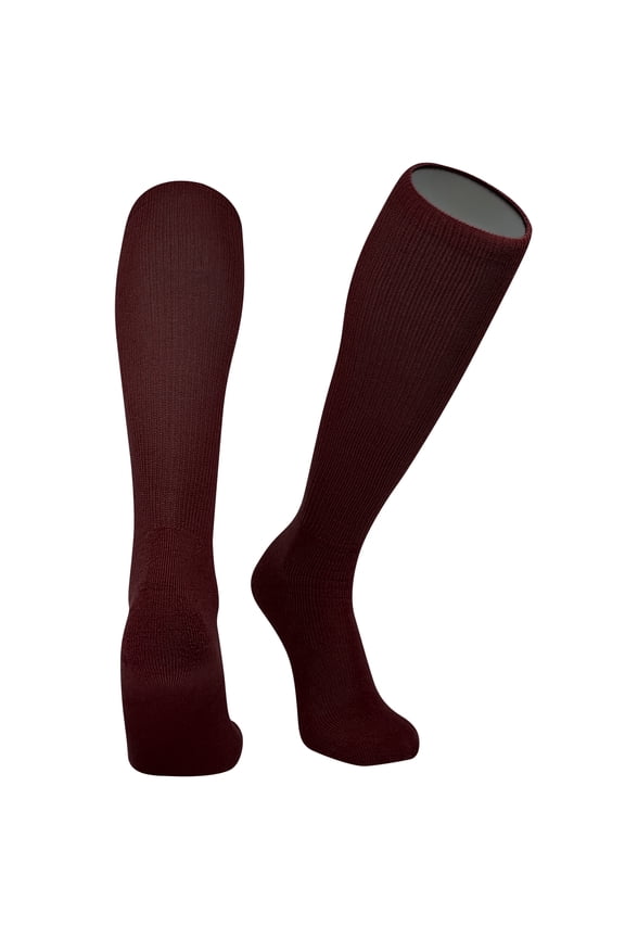 All Sport Knee High Long Baseball Football Tube Socks, Maroon (S)