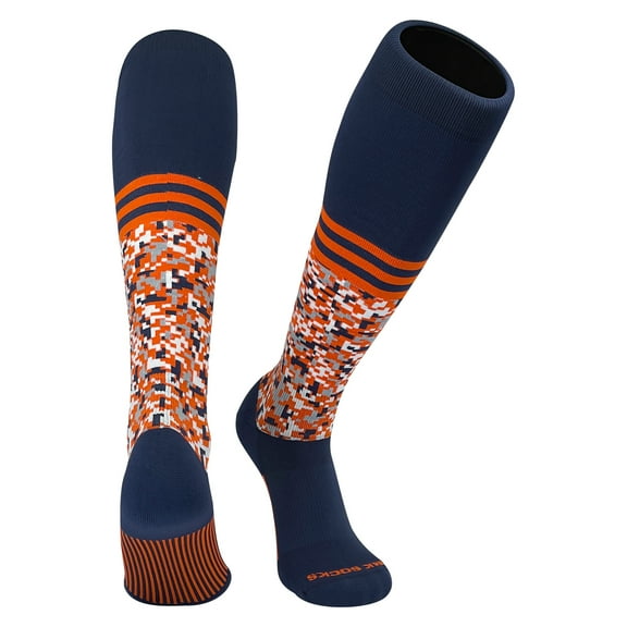 Mk Socks Digital Camo Stripe Navy Orange Knee-High Long Sports Socks