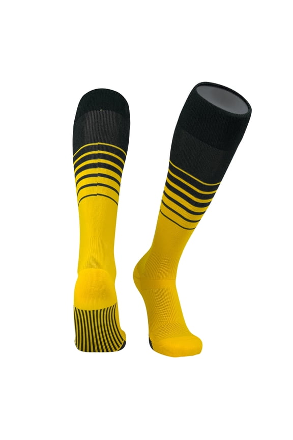 Elite Fade Lines Knee High Socks Black, Gold