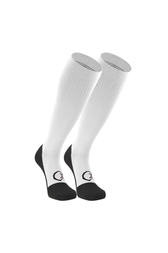 Long Compression Sports Socks - White (XL)