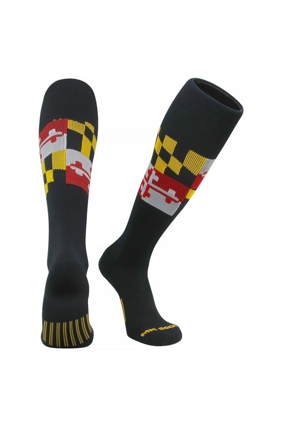 Maryland Flag Knee High Long Baseball Football Socks (S)