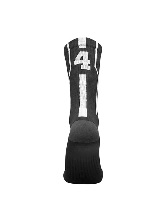 Player ID Jersey Number SINGLE Crew Sock - Black, White