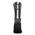 thumbnail image 1 of Mk Socks Player ID Jersey Number SINGLE Crew Sock - Black, White, 1 of 1