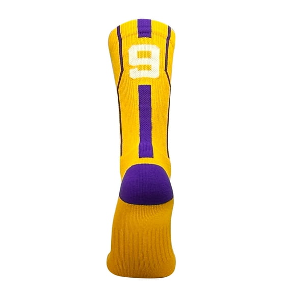 Mk Socks Player ID Jersey Number SINGLE Crew Sock - Columbia Blue, White