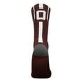 thumbnail image 1 of Mk Socks Player ID Jersey Number SINGLE Crew Sock - Maroon, White (SINGLE-0, S), 1 of 1