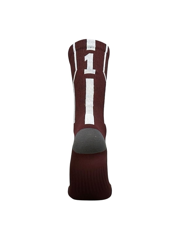 Player ID Jersey Number SINGLE Crew Sock - Maroon, White (SINGLE-1, L)
