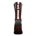 thumbnail image 1 of Mk Socks Player ID Jersey Number SINGLE Crew Sock - Maroon, White (SINGLE-1, S), 1 of 1