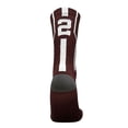 thumbnail image 1 of Mk Socks Player ID Jersey Number SINGLE Crew Sock - Maroon, White (SINGLE-2, S), 1 of 1