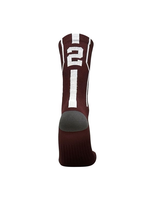 Player ID Jersey Number SINGLE Crew Sock - Maroon, White (SINGLE-2, S)