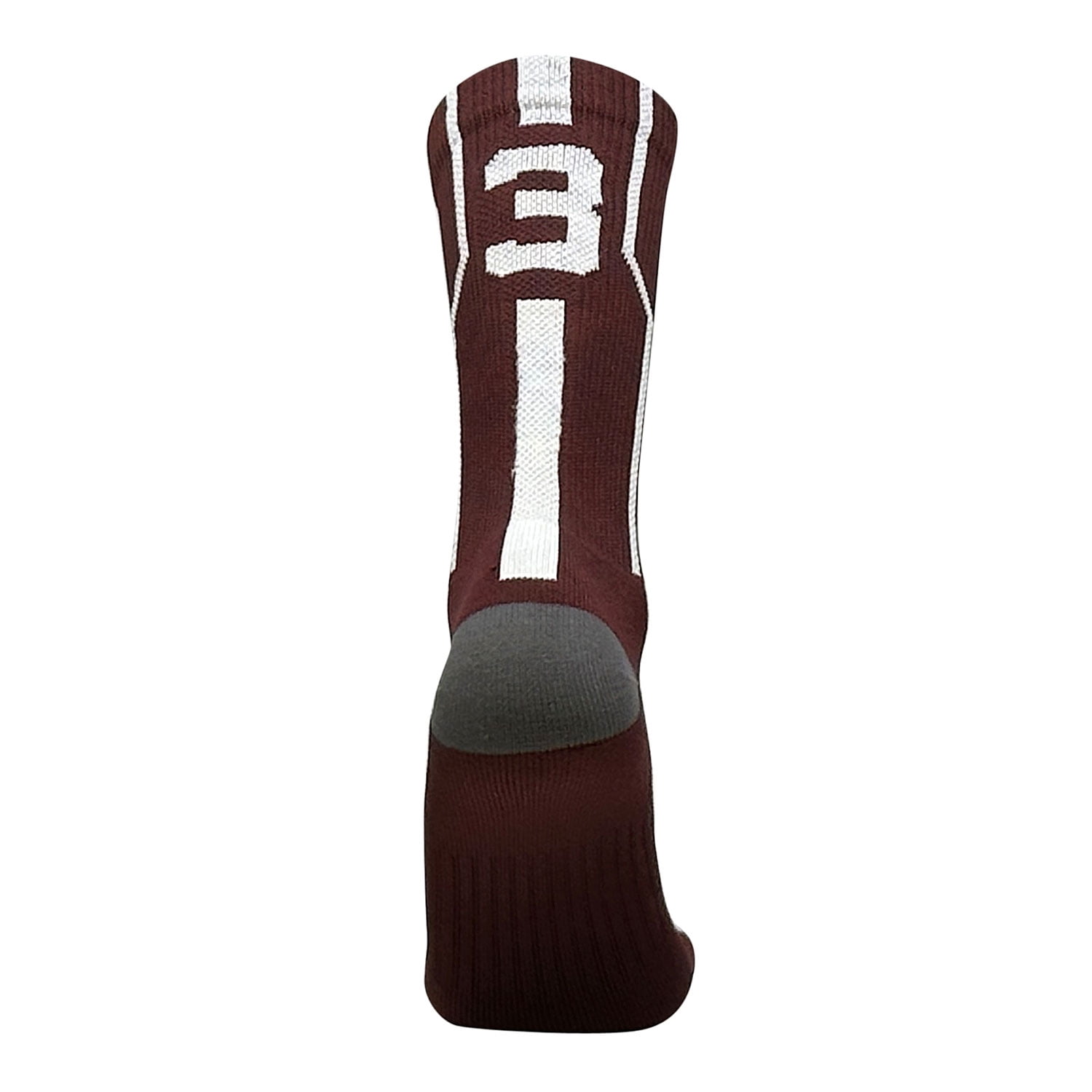 Mk Socks Player ID Jersey Number SINGLE Crew Sock Maroon, White