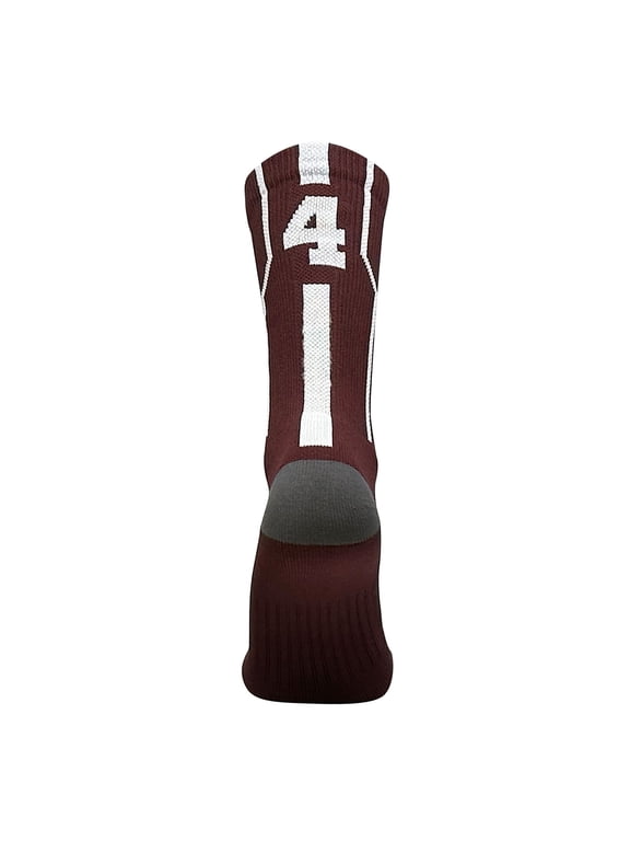 Player ID Jersey Number SINGLE Crew Sock - Maroon, White (SINGLE-4, S)