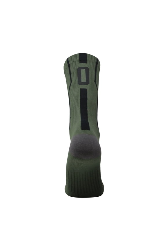 Player ID Jersey Number SINGLE Crew Sock - Military Green, Black (SINGLE-0, S)