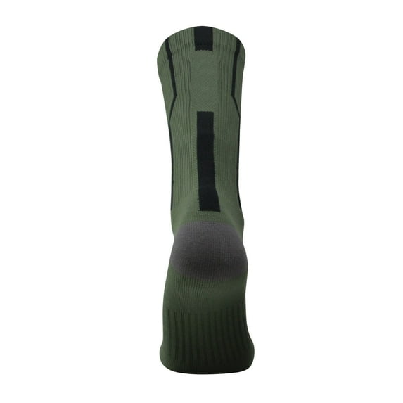 Mk Socks Player ID Jersey Number SINGLE Crew Sock - Military Green, Black (SINGLE-X, L)