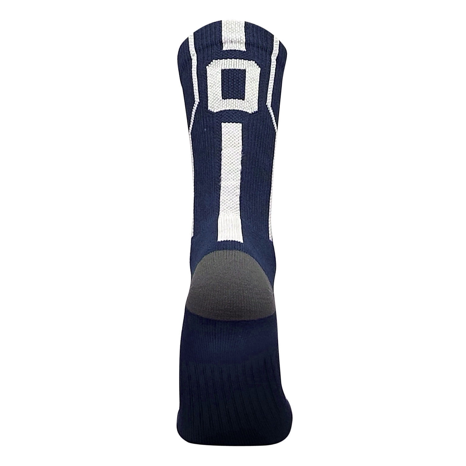 Mk Socks Player ID Jersey Number SINGLE Crew Sock Navy Blue, White