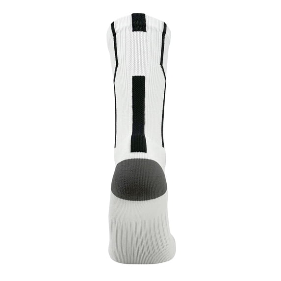 Mk Socks Player ID Jersey Number SINGLE Crew Sock - White, Black