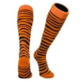 thumbnail image 1 of Mk Socks Tiger, Zebra, Cat Stripes Long Baseball, Football, Soccer Socks - Orange Black (S), 1 of 3