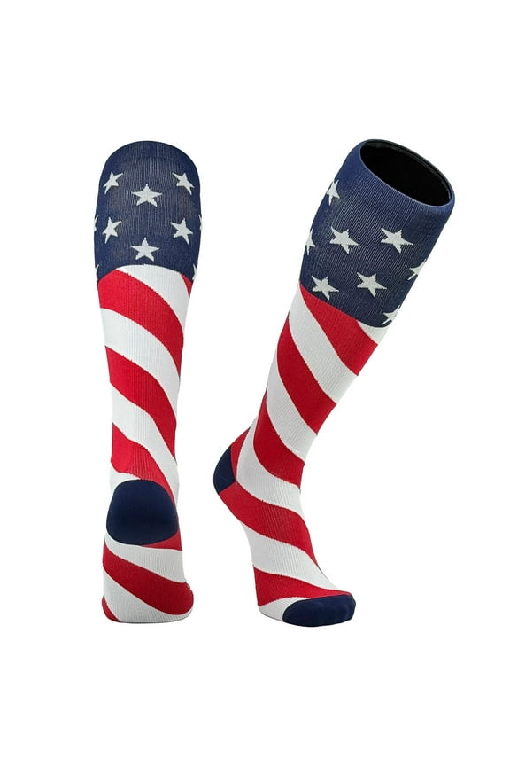 USA Flag Baseball, Football, Soccer Knee-High Long Sports Socks (S-M)