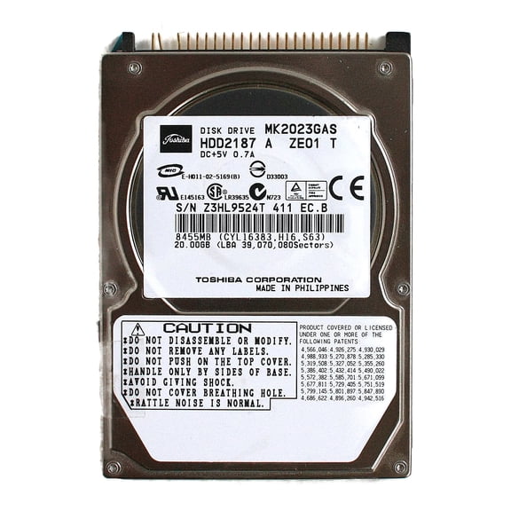 Mk2023gas (hdd2187) 20gb 4200rpm 2.5'' ata-100 laptop hdd