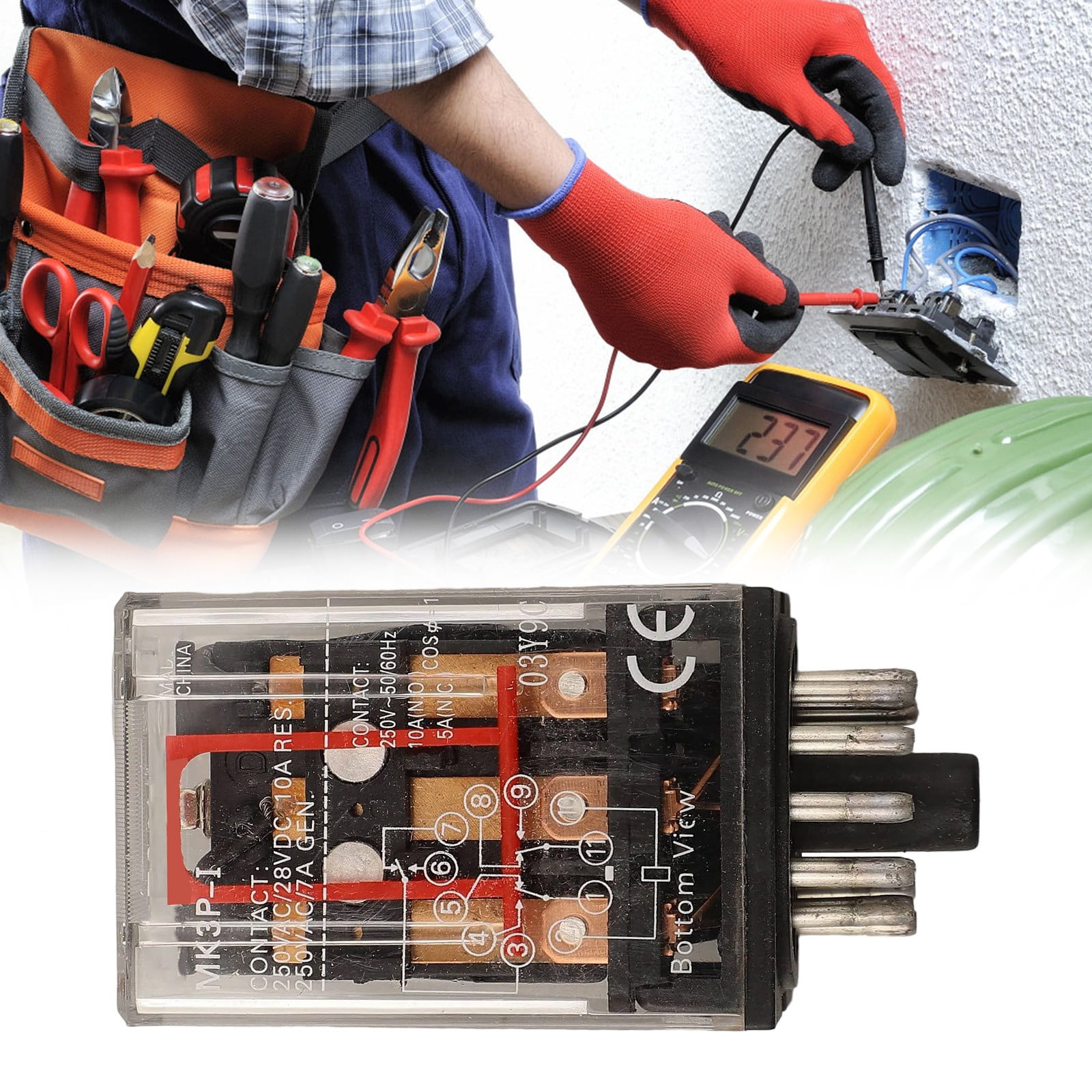 Volakebeing Relais 11-polig DC 12V - 10A 250VAC, MK3P-I Für Steuerung & Automatisierung