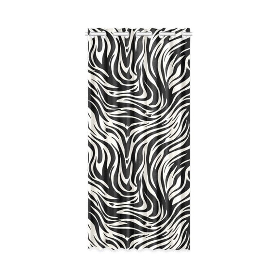 Mkhert Animal Stripe Blackout Window Curtain Kitchen Curtain 26X39 Inch, 2 Panels