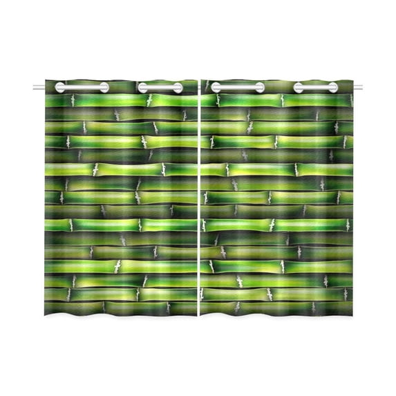 Mkhert Bamboo Blackout Window Curtain Kitchen Curtain 26X39 Inch, 2 Panels