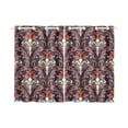 thumbnail image 1 of Mkhert Damask Pattern Blackout Window Curtain Kitchen Curtain 26X39 Inch, 2 Panels, 1 of 3