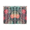 thumbnail image 1 of Mkhert Red Round Pattern Blackout Window Curtain Kitchen Curtain 26X39 Inch, 2 Panels, 1 of 3