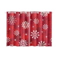 thumbnail image 1 of Mkhert Snowflakes Blackout Window Curtain Kitchen Curtain 26X39 Inch, 2 Panels, 1 of 3