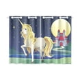 thumbnail image 1 of Mkhert Unicorn Castle Blackout Window Curtain Kitchen Curtain 26X39 Inch, 2 Panels, 1 of 3