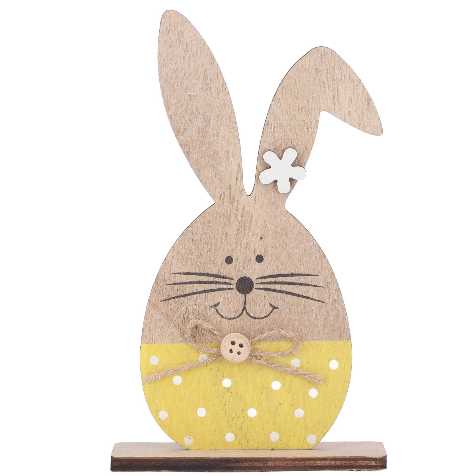 Mkoaceer Cute Wooden Rabbit Ornament Bunny Decorations for Birthday