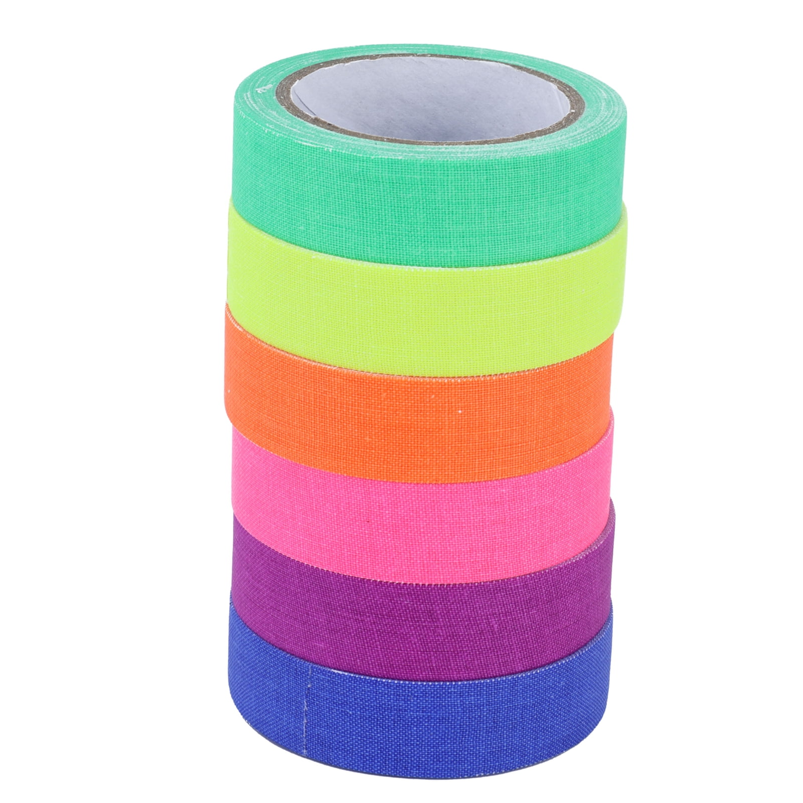Mkoaceer Fluorescent Adhesive Tapes,6 Pack Neon Tapes 6 Colors