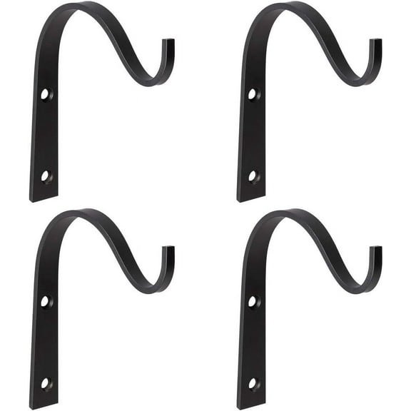 Mkono 4 Pack Iron Wall Hooks for Hanging Plant Lanterns Outdoor Indoor Rustic Home Decor, 3 Inch