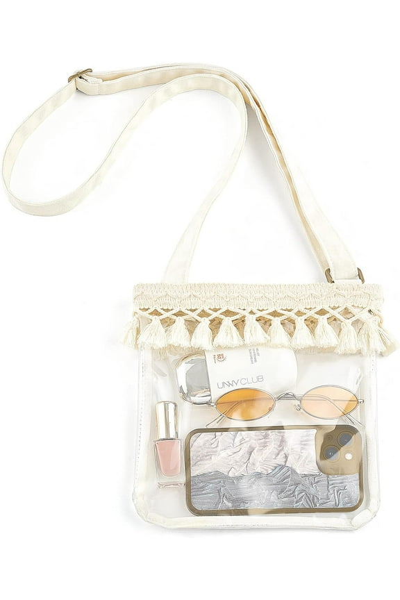 Clear Bag Stadium Approved, Boho Concert Purses for Women Cute Crossbody Festival Bag