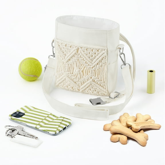 Mkono Dog Treat Pouch Bag Hand-Free Dog Walking Fanny Pack with Adjustable Waist Belt Poop Bag Dispenser