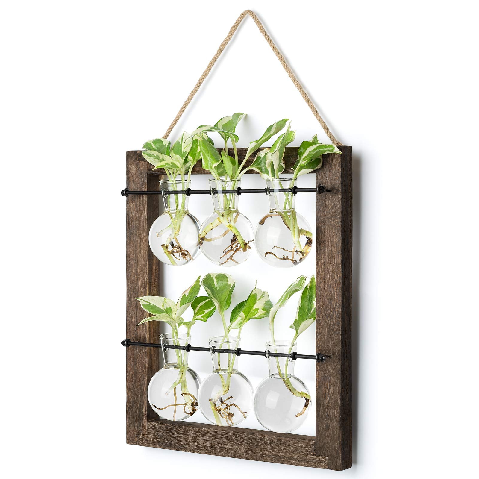 Mkono Double Layer Wall EC36 Hanging Glass Planter Propagate Station, Modern Novel Flower Bulb