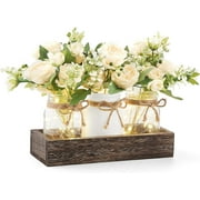 Mkono Farmhouse Mason Jar Table Lights Centerpiece