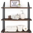 thumbnail image 1 of Mkono 3 Tier Floating Wall Shelves 23.5 Inch, Rustic Wood Hanging Book Shelf Bathroom Mounted Shelving Storage Display Shelves, 1 of 6