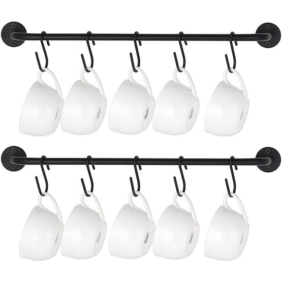 Mkono Metal 10 Cup Mug Storage Rack, Black, 2 Count