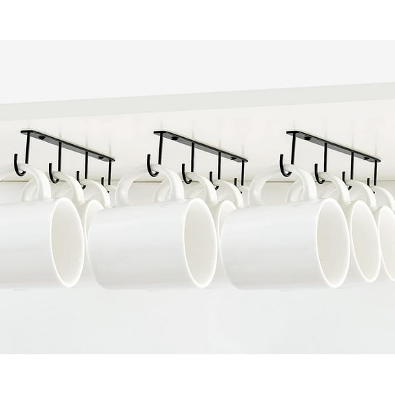 Mkono Rust Resistant Metal 12 Cup Mug Storage Rack, 3 Count