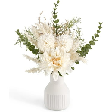 Mkono 13.7" Artificial Silk White Flower Arrangement