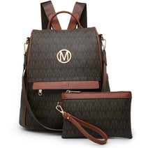 Mkp Women Backpack Fashion Pu Leather Anti-Theft Rucksack Lightweight Travel School Shoulder Bag