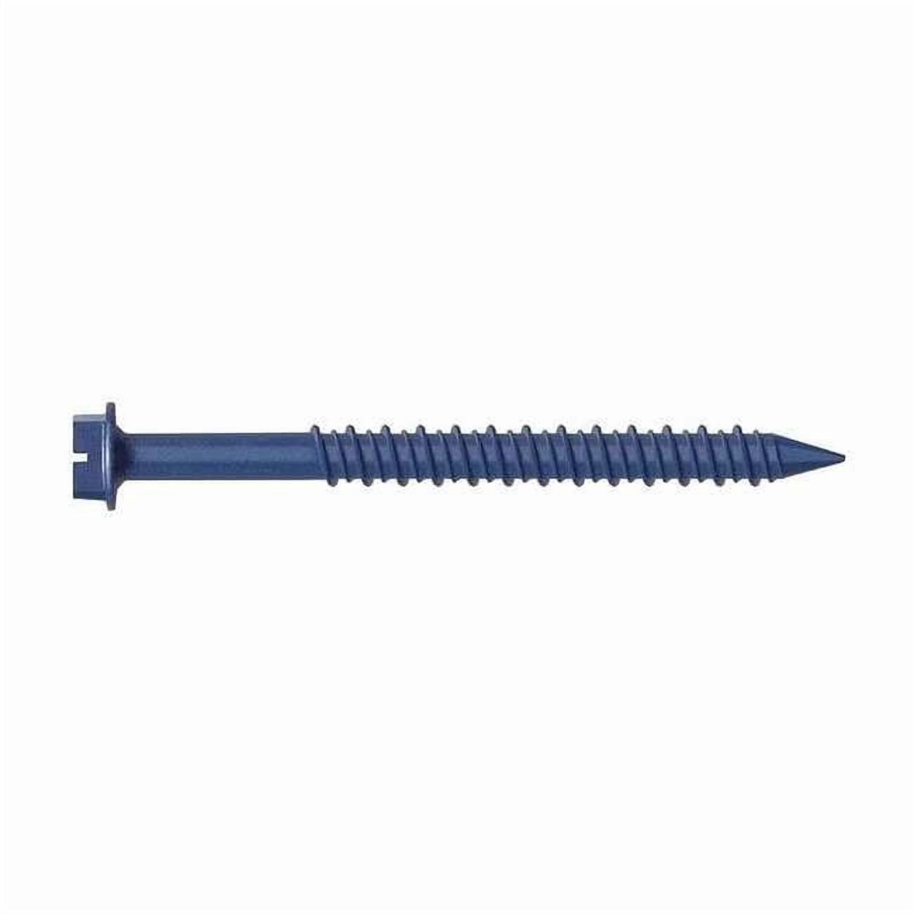 Conset Concrete Screw, 1/4" Dia., Hex, 4 in L, Steel Blue Ruspert, 25 PK H4400SP
