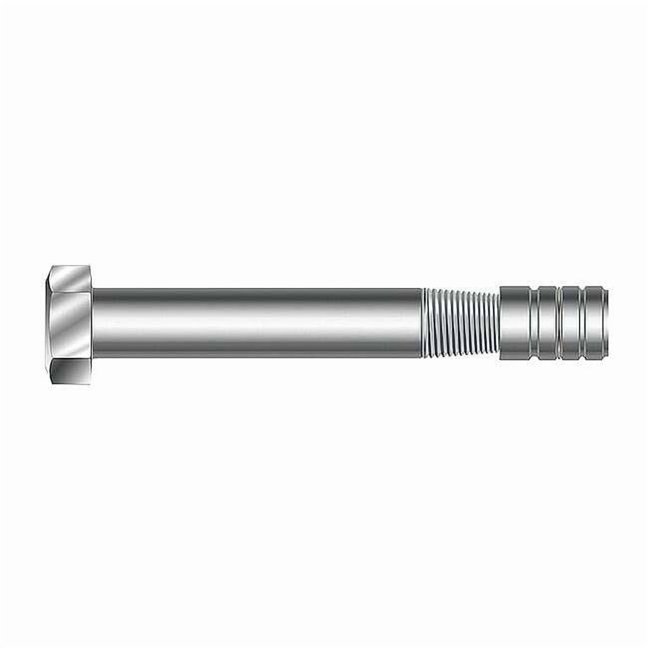 Taper Bolt Removable Anchor Bolt, 1/2 in Dia, 2-7/8" L, Zinc Alloy Zinc Plated, 25 PK