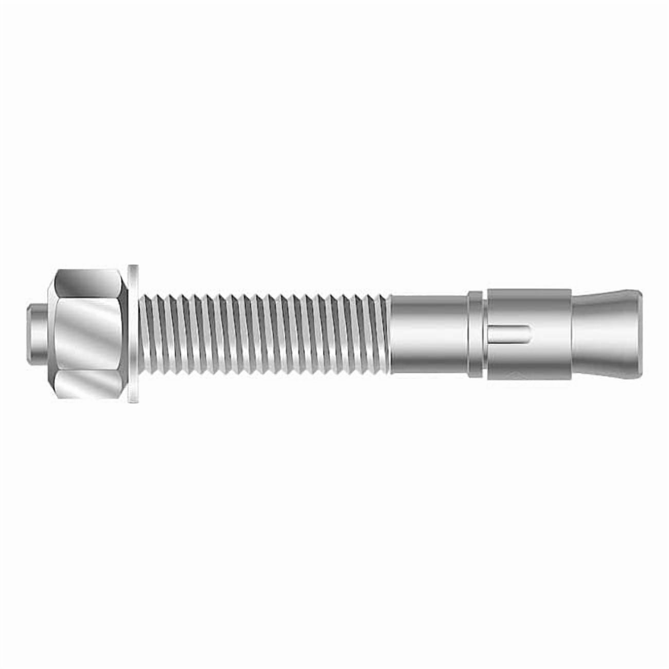 SUP-R-STUD + Wedge Anchor, 1/2" Dia., 3-3/4" L, Steel Plain, 10 PK 271233S