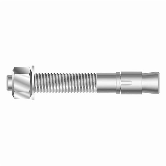 SUP-R-STUD + Wedge Anchor, 5/8" Dia., 4-1/2" L, Steel Plain, 5 PK 275841S